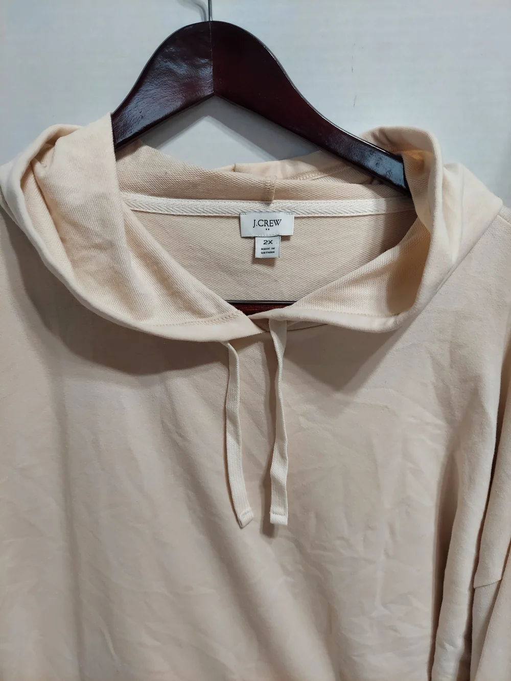 J. Crew Women's Cream Pullover Hooded Sweatshirt